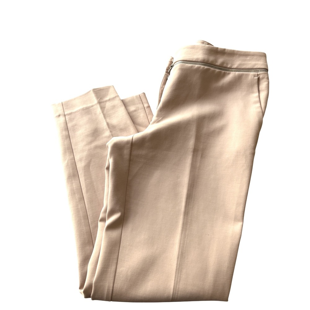 Rebecca Taylor‎ Blush Pink Zipper Waist Cotton Blend Slim Leg Trousers Size 4